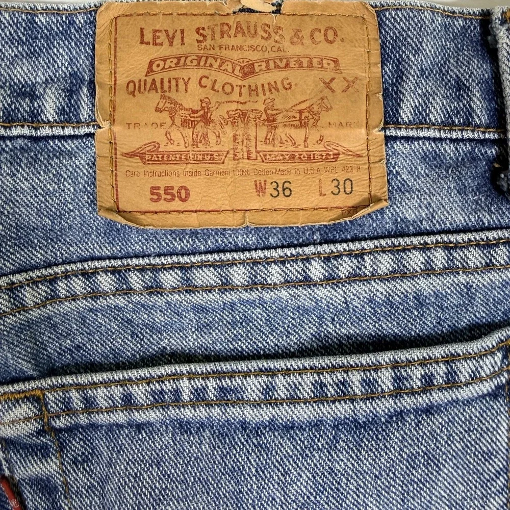 Vintage Levi's 550 Tapered Leg Jeans Mens‎ 36x30 Blue Denim Cotton Relaxed Fit